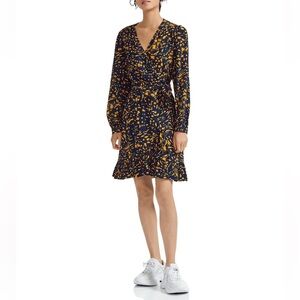 Maje Rosetta Swirling Dot-Print Wrap Dress